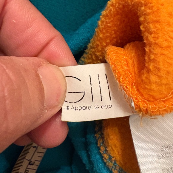 NFL MIAMI DOLPHINS FLEECE EMBROIDERED MEN’S FULL ZIP HOODIE 2XL VINTAGE - Picture 9 of 11